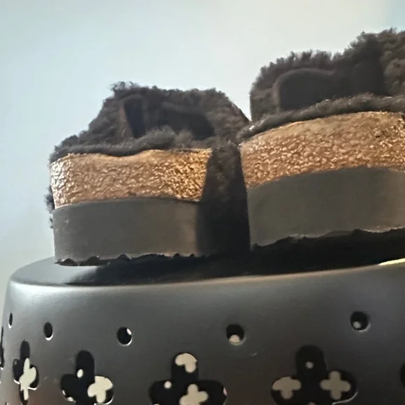 Birkenstock Papillio Arizona Black Teddy Shearling Sandal (Size: 40) - Picture 5 of 6